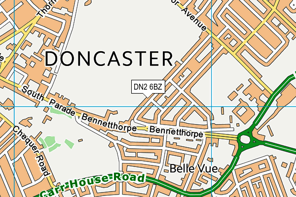 DN2 6BZ map - OS VectorMap District (Ordnance Survey)
