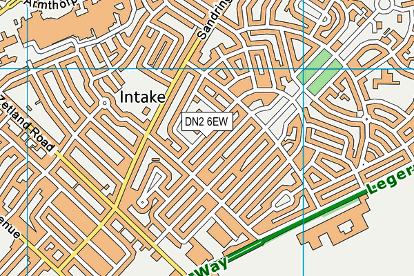 Intake Primary Academy map (DN2 6EW) - OS VectorMap District (Ordnance Survey)