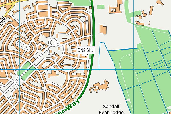 DN2 6HJ map - OS VectorMap District (Ordnance Survey)