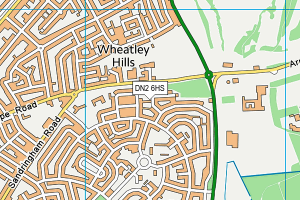 DN2 6HS map - OS VectorMap District (Ordnance Survey)
