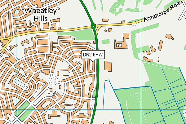 DN2 6HW map - OS VectorMap District (Ordnance Survey)