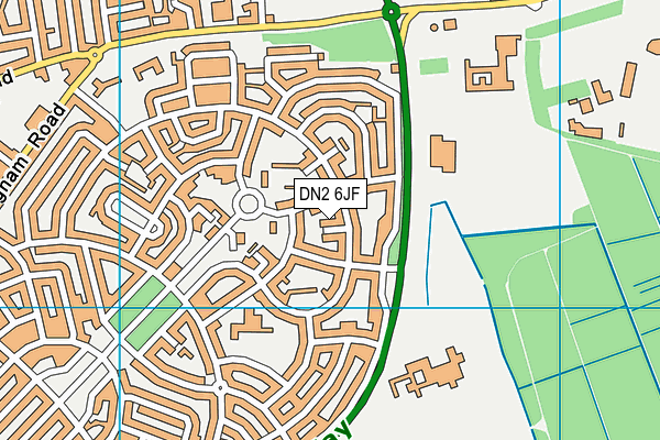 DN2 6JF map - OS VectorMap District (Ordnance Survey)
