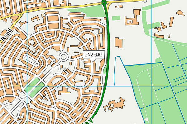 DN2 6JG map - OS VectorMap District (Ordnance Survey)
