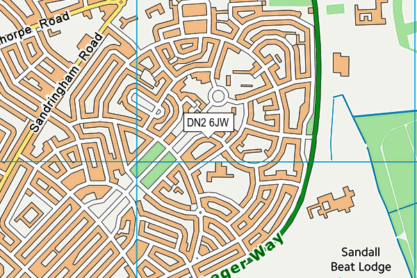 DN2 6JW map - OS VectorMap District (Ordnance Survey)