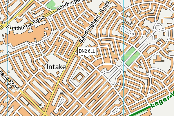 DN2 6LL map - OS VectorMap District (Ordnance Survey)