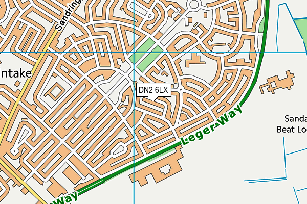 DN2 6LX map - OS VectorMap District (Ordnance Survey)