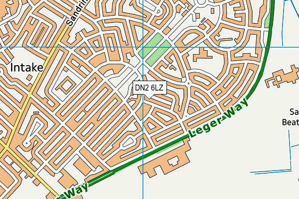 DN2 6LZ map - OS VectorMap District (Ordnance Survey)