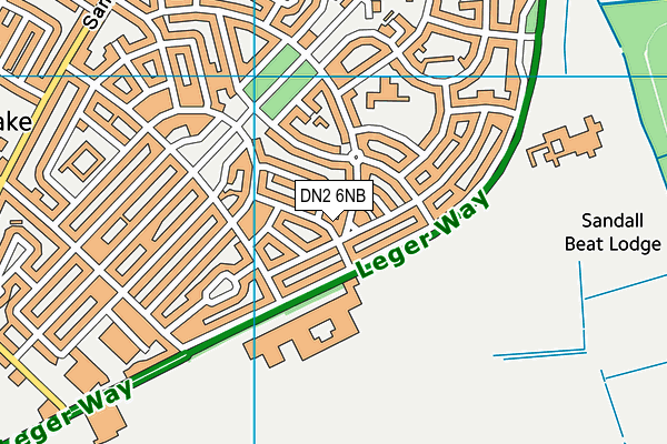 DN2 6NB map - OS VectorMap District (Ordnance Survey)