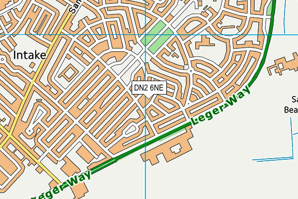 DN2 6NE map - OS VectorMap District (Ordnance Survey)