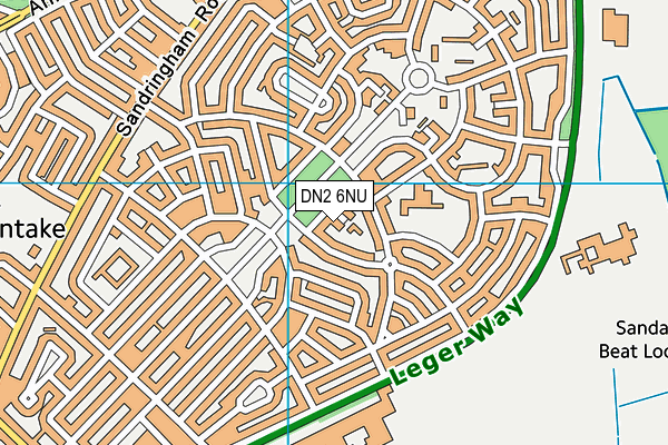 DN2 6NU map - OS VectorMap District (Ordnance Survey)