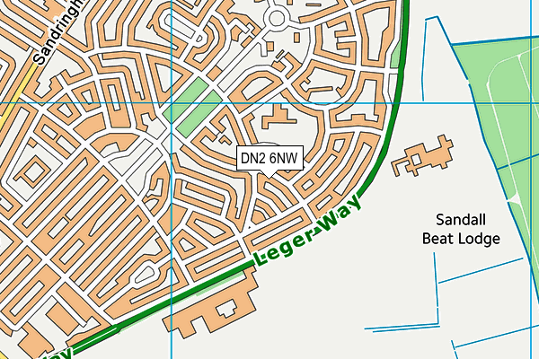 DN2 6NW map - OS VectorMap District (Ordnance Survey)