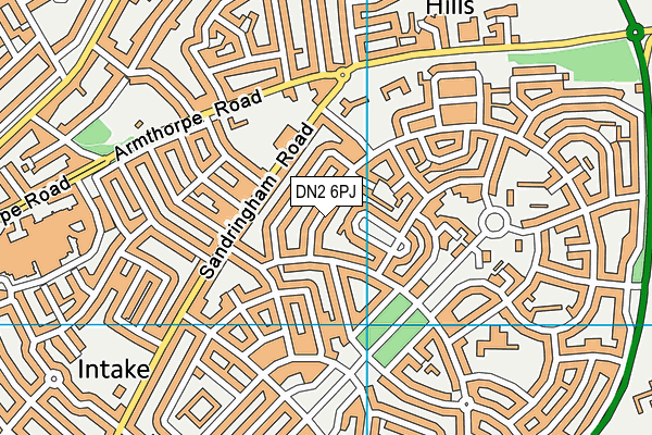 DN2 6PJ map - OS VectorMap District (Ordnance Survey)