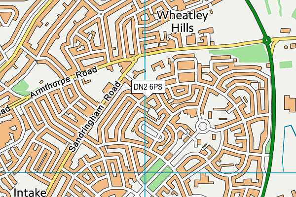 DN2 6PS map - OS VectorMap District (Ordnance Survey)