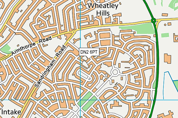 DN2 6PT map - OS VectorMap District (Ordnance Survey)