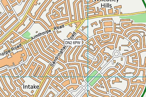 DN2 6PW map - OS VectorMap District (Ordnance Survey)