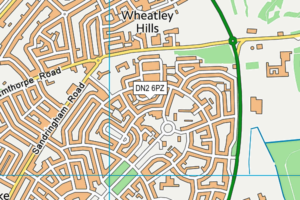 DN2 6PZ map - OS VectorMap District (Ordnance Survey)