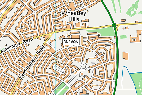 DN2 6QA map - OS VectorMap District (Ordnance Survey)