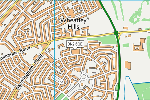 DN2 6QE map - OS VectorMap District (Ordnance Survey)
