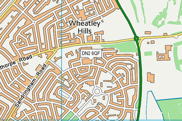 DN2 6QF map - OS VectorMap District (Ordnance Survey)