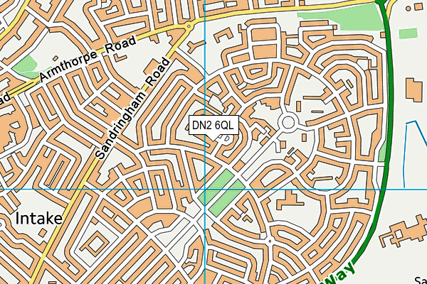 DN2 6QL map - OS VectorMap District (Ordnance Survey)