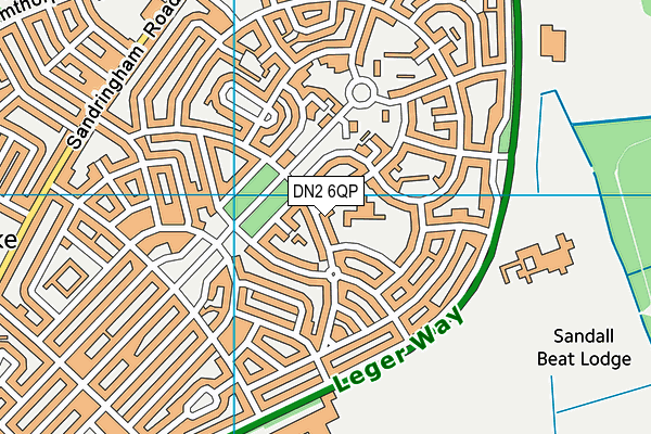 DN2 6QP map - OS VectorMap District (Ordnance Survey)