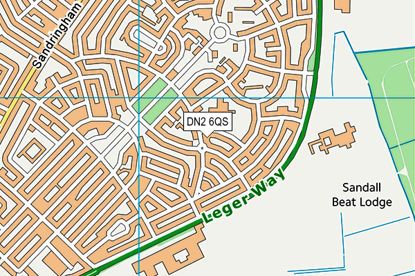 DN2 6QS map - OS VectorMap District (Ordnance Survey)