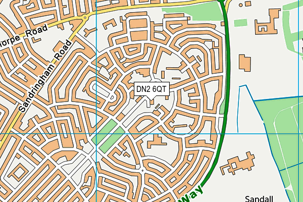 DN2 6QT map - OS VectorMap District (Ordnance Survey)