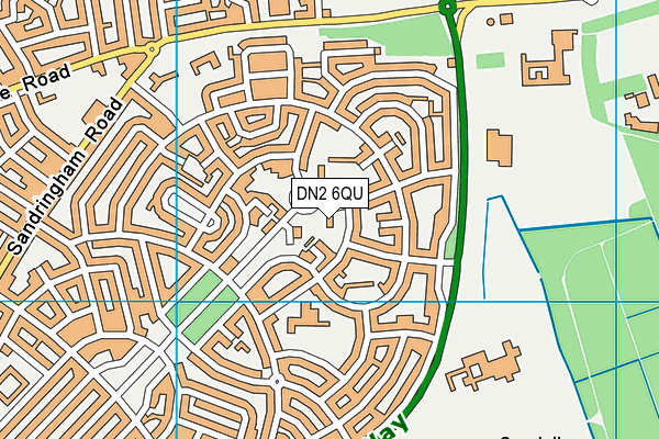DN2 6QU map - OS VectorMap District (Ordnance Survey)