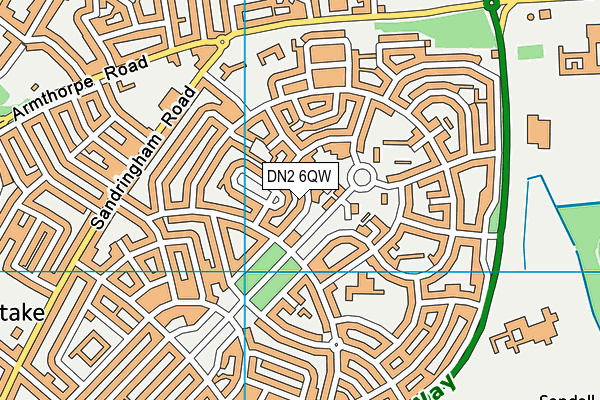 DN2 6QW map - OS VectorMap District (Ordnance Survey)