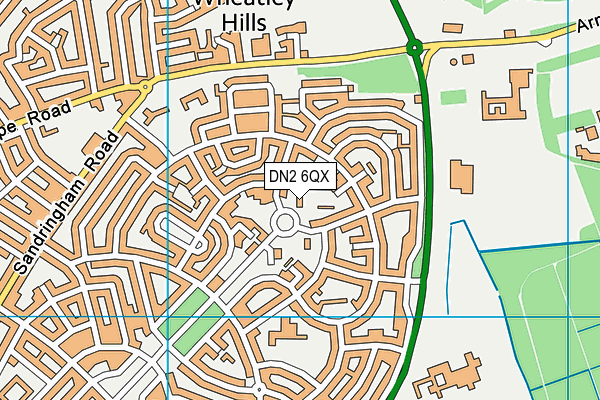 DN2 6QX map - OS VectorMap District (Ordnance Survey)