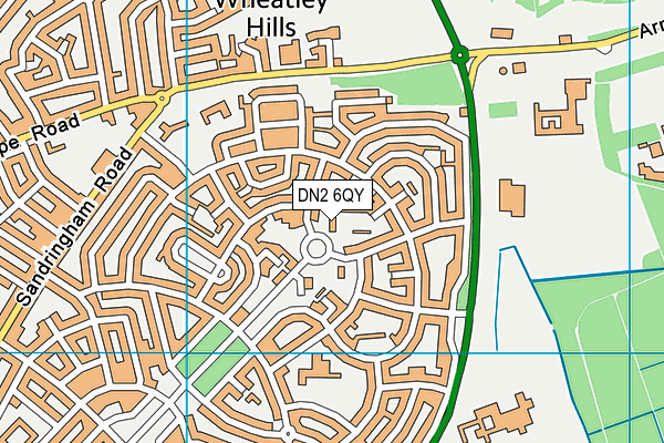 DN2 6QY map - OS VectorMap District (Ordnance Survey)