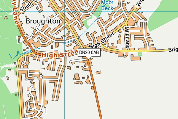 DN20 0AB map - OS VectorMap District (Ordnance Survey)
