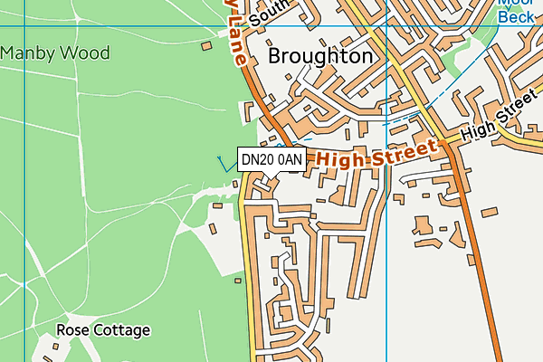 DN20 0AN map - OS VectorMap District (Ordnance Survey)