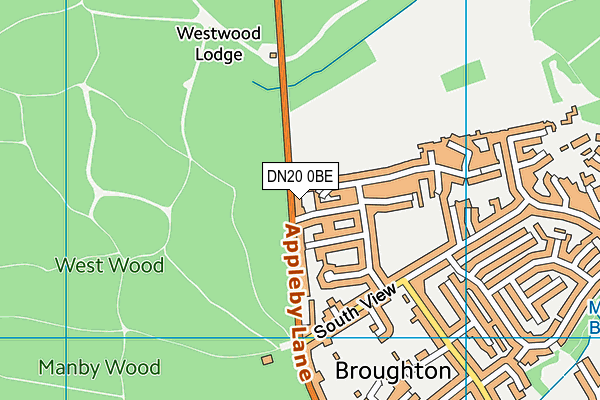 DN20 0BE map - OS VectorMap District (Ordnance Survey)