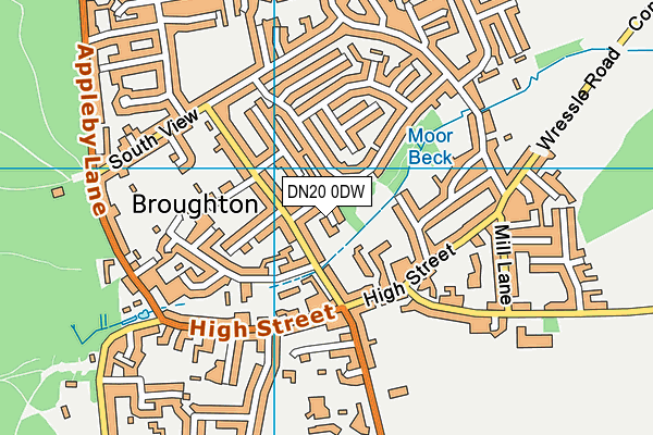 DN20 0DW map - OS VectorMap District (Ordnance Survey)