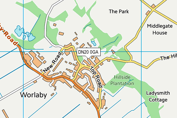 DN20 0GA map - OS VectorMap District (Ordnance Survey)