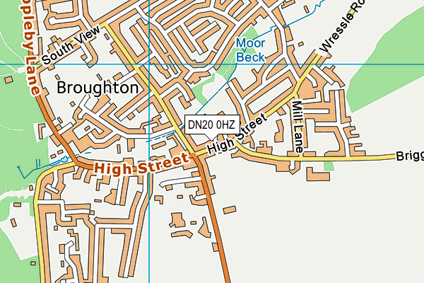 DN20 0HZ map - OS VectorMap District (Ordnance Survey)