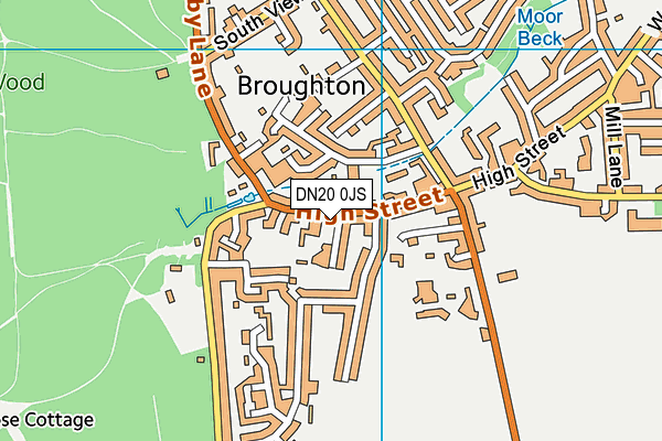 DN20 0JS map - OS VectorMap District (Ordnance Survey)