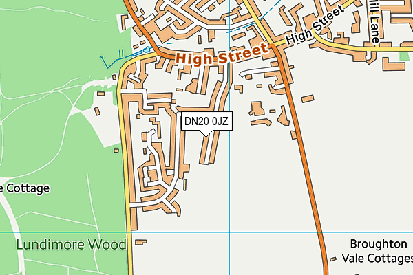 DN20 0JZ map - OS VectorMap District (Ordnance Survey)