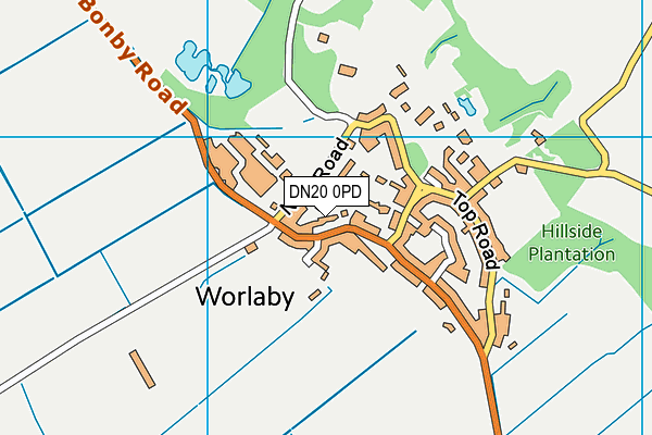 DN20 0PD map - OS VectorMap District (Ordnance Survey)