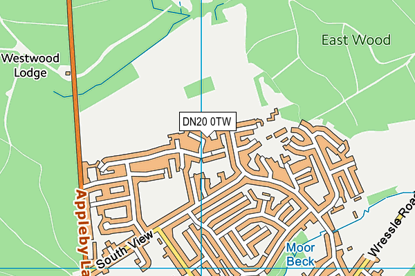DN20 0TW map - OS VectorMap District (Ordnance Survey)