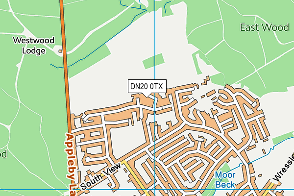 DN20 0TX map - OS VectorMap District (Ordnance Survey)