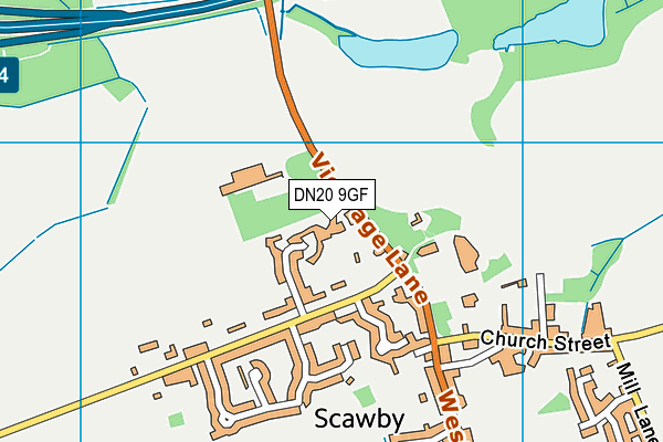 DN20 9GF map - OS VectorMap District (Ordnance Survey)