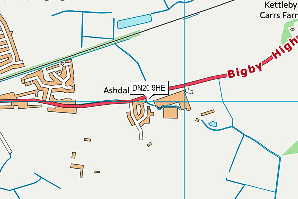 DN20 9HE map - OS VectorMap District (Ordnance Survey)