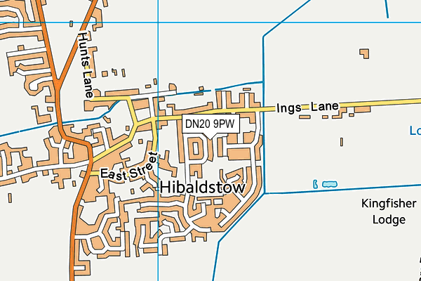 DN20 9PW map - OS VectorMap District (Ordnance Survey)