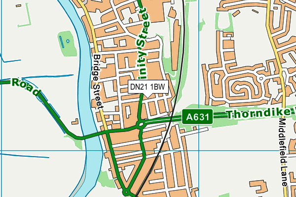 DN21 1BW map - OS VectorMap District (Ordnance Survey)