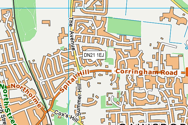 DN21 1EJ map - OS VectorMap District (Ordnance Survey)