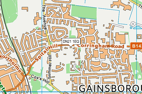 Gainsborough Town Tennis Club map (DN21 1EQ) - OS VectorMap District (Ordnance Survey)