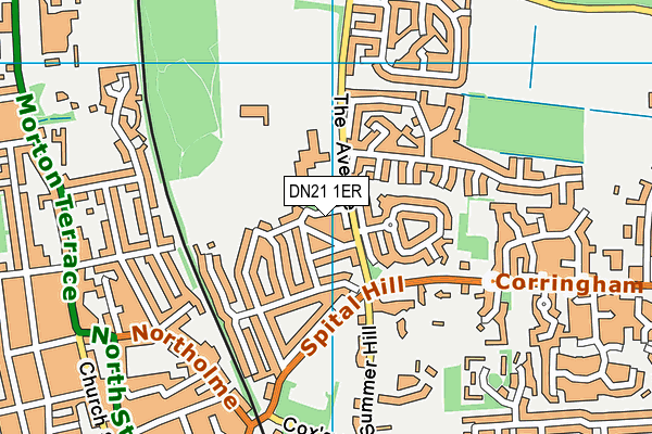 DN21 1ER map - OS VectorMap District (Ordnance Survey)