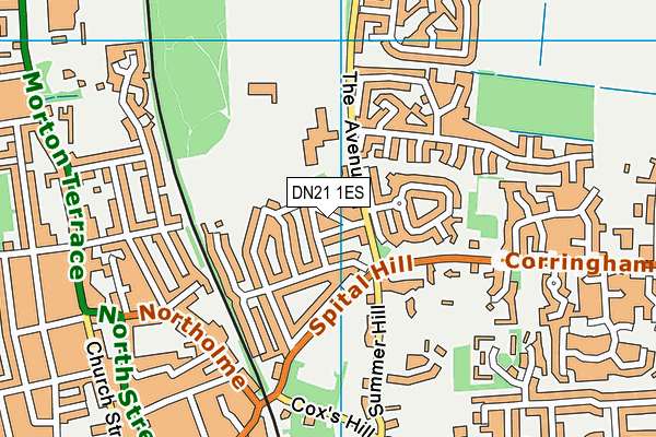 DN21 1ES map - OS VectorMap District (Ordnance Survey)
